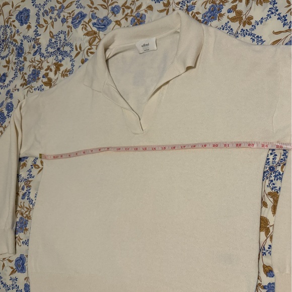 Wilfred Clara Sweater Large Light Birch Ivory Polo Merino Wool Cotton Aritzia - Picture 9 of 14
